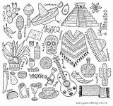 Doodle Mexican sketch template