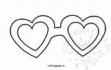 Glasses Coloring Shaped Hearts Heart Clipart Template Pages Clip Valentine Carnival Cliparts Printable Shape Templates Printables Kids Library Shapes Mustache sketch template