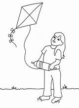 Kite Coloring Pages Flying Kids Printable Kites Girl Sheets Bestcoloringpagesforkids March Popular Visit Choose Board sketch template
