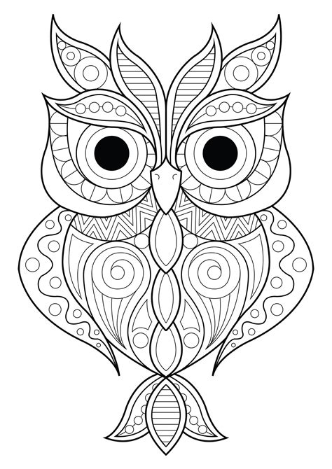 decorative owl owl coloring pages pattern coloring pages animal