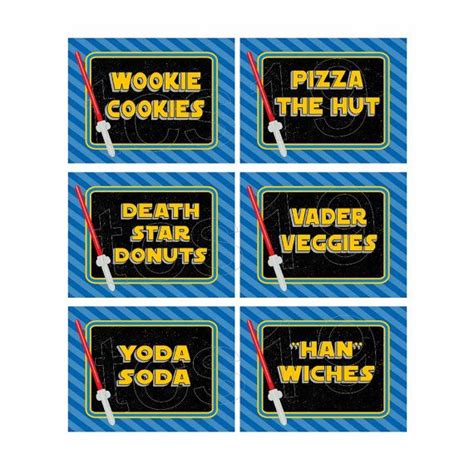 star wars inspired food label tags star wars theme party star wars