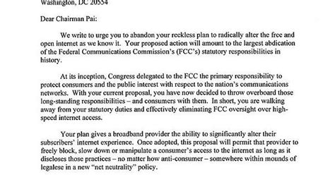 senator bill nelson d fl and other senators send letter to fcc in