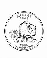 Kansas Coloring Quarter Pages State Seal Printables Printable Sheets Coins States Jayhawks Usa Flag Quarters Go Gif Popular Print Next sketch template