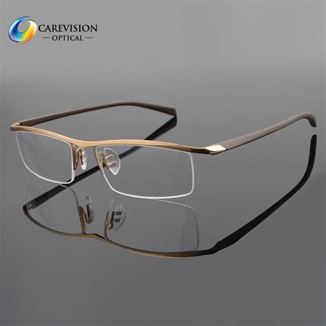half rimless titanium eyeglass frame men spectacles glasses optical