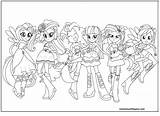 Equestria Rainbow Rocks Girls Coloring Pages Pony Little Play Online sketch template