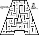Mazes Maze Coloring Printable Letter Kids sketch template