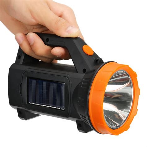 lm  long range solar rechargeable induction flashlight sale banggoodcom