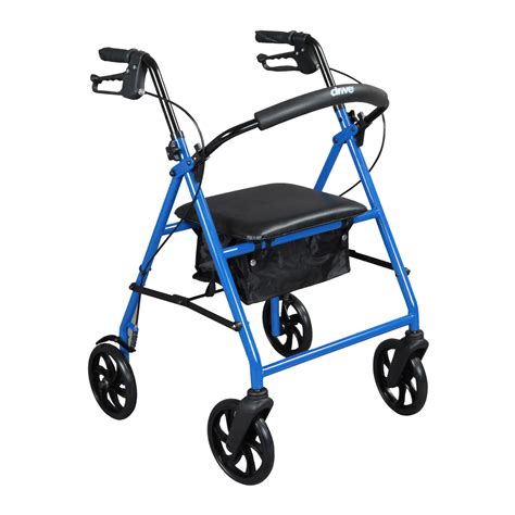 drive medical steel rollator rolling walker   wheels blue walmartcom