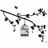 Coloring Cage Bird Branch Pages Hanging Edge Getcolorings Getdrawings sketch template