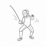 Fencing Epee sketch template