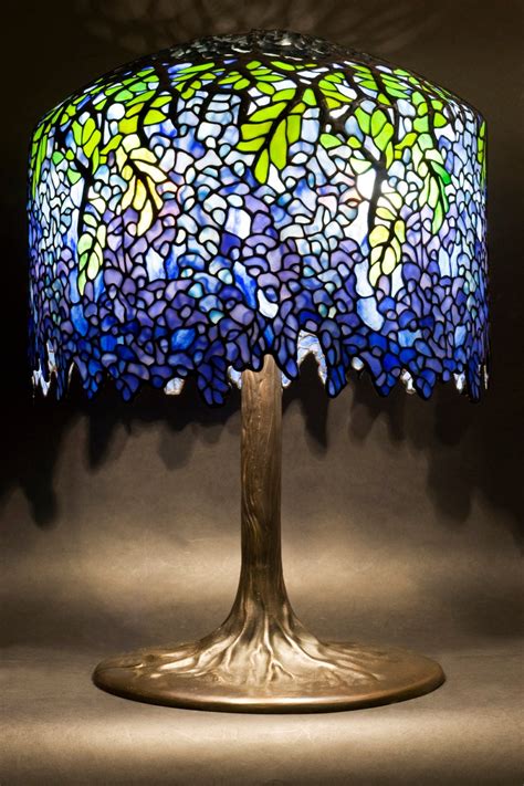 Desk Lamp Bespoke Glass Wisteria Lamp Tiffany Lamp Stained Etsy Uk
