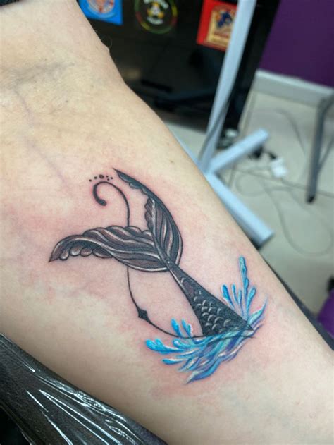 My Mermaid Tail Splashing Tattoo In 2020 Mermaid Tail Tattoo Tattoos