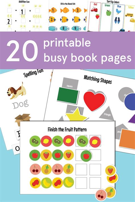 preschool busy book busy binder printable busy book  toddlers