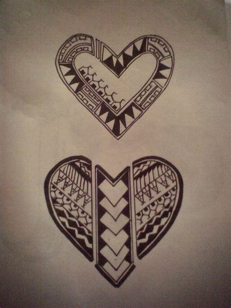 Polynesian Tribal Heart Tattoo Designs