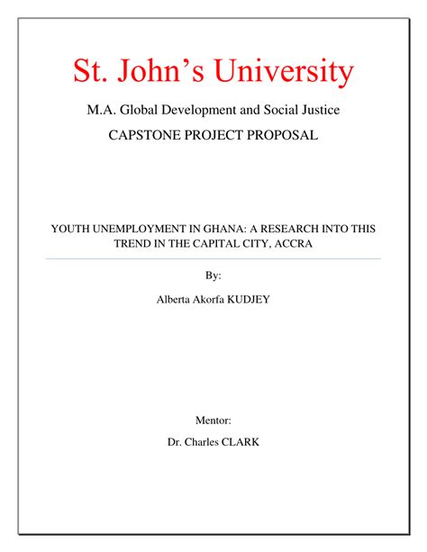 capstone project proposal youth unemployment  ghana edit