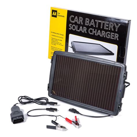 aa essentials  solar powered car battery charger solar panel obd version ebay