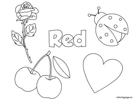 red color activity sheet ingles  preescolar fichas actividades