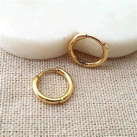 simple small gold hoop earrings  misskukie notonthehighstreetcom