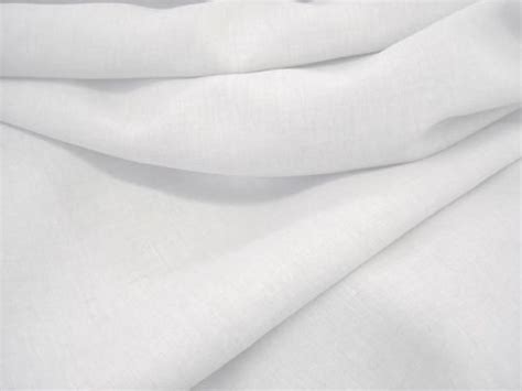 white pure linen fabric  wide