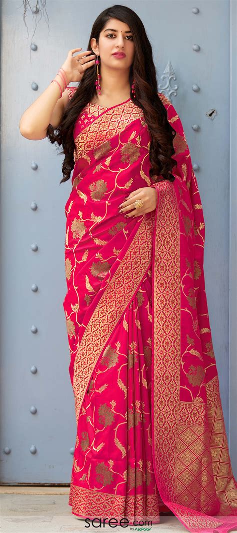 dark pink banarasi silk saree saree designs saree latest sarees
