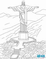 Corcovado Rio Coloring Statue Janeiro Pages Hellokids sketch template