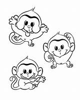 Coloring Monkey Face Library Clipart Family sketch template