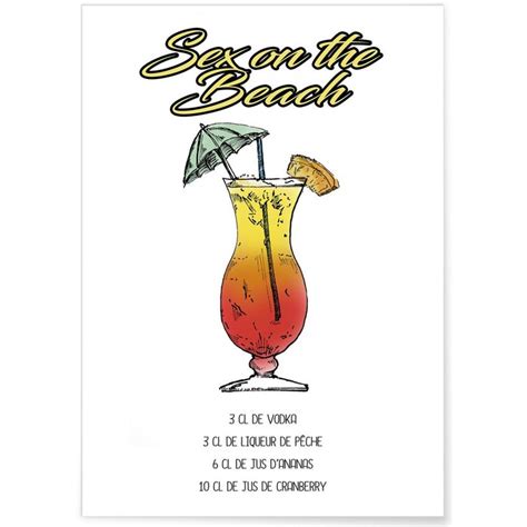 affiche cocktail sex on the beach multicolore l afficherie la redoute