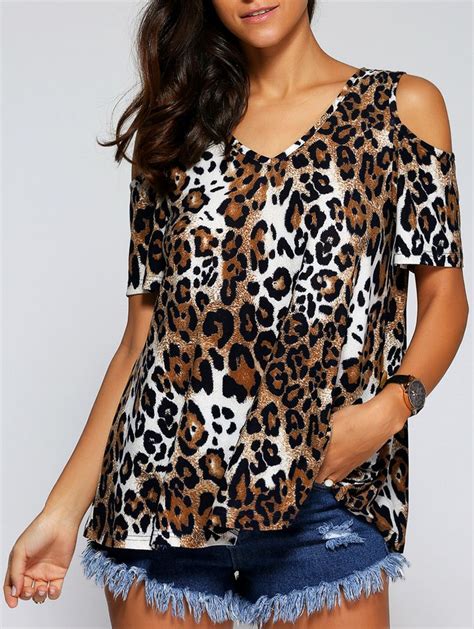 cold shoulder leopard print blouse leopard print blouse clothes fashion
