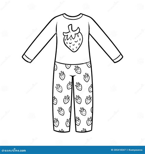 coloring book pyjamas  girls stock vector illustration  page