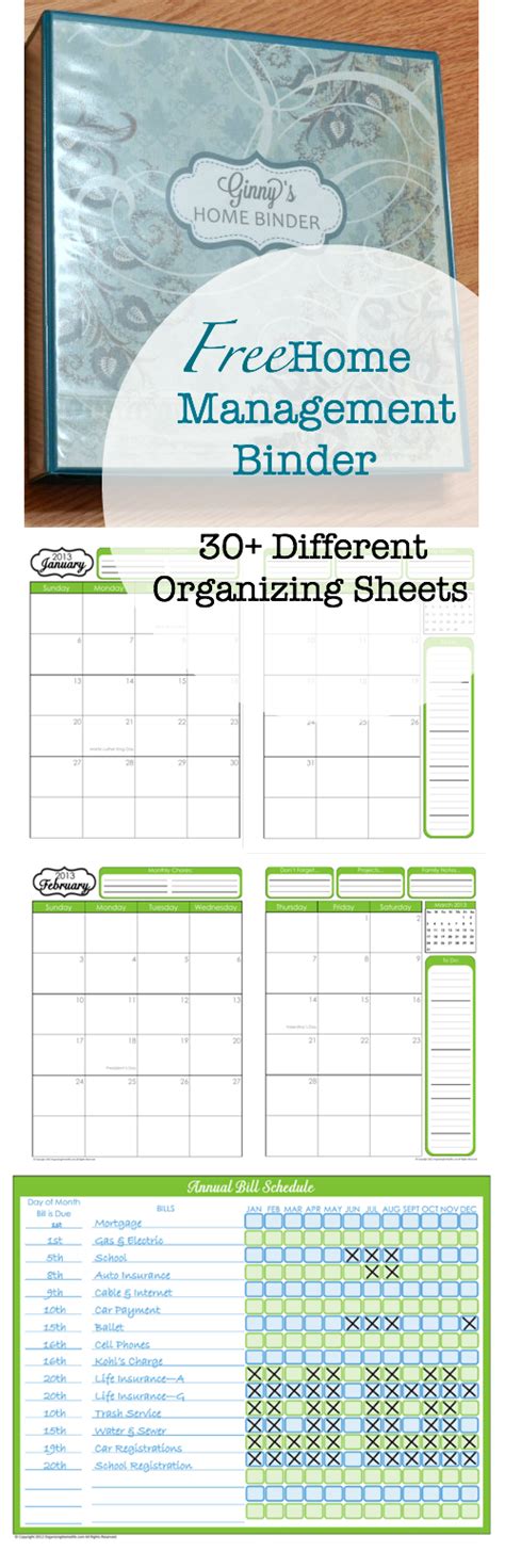 amazing  home management binder printables fab