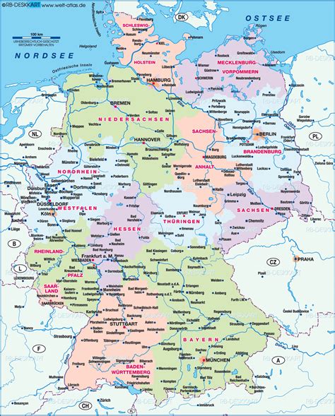 karte von deutschland uebersicht land staat welt atlasde