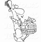 Laundry Basket Man Cartoon Coloring Pages Carrying Drawing Vector Clip Getdrawings Template Getcolorings sketch template