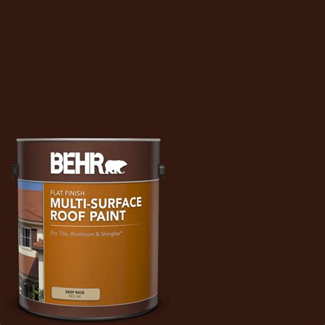 behr  gal rp  bark brown flat multi surface exterior roof paint