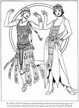 Coloring Pages 1920s Roaring Twenties Book Colouring Flapper Fashion Dover Vintage Publications Books Sheets Welcome Doverpublications 20s Coloriage Color Fashions sketch template