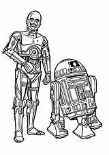 Wars Star Coloring Pages C3po Line Colouring Drawing Print Clipart Kids Printable Coloriage Drawings R2 D2 Sheets Clip Color War sketch template