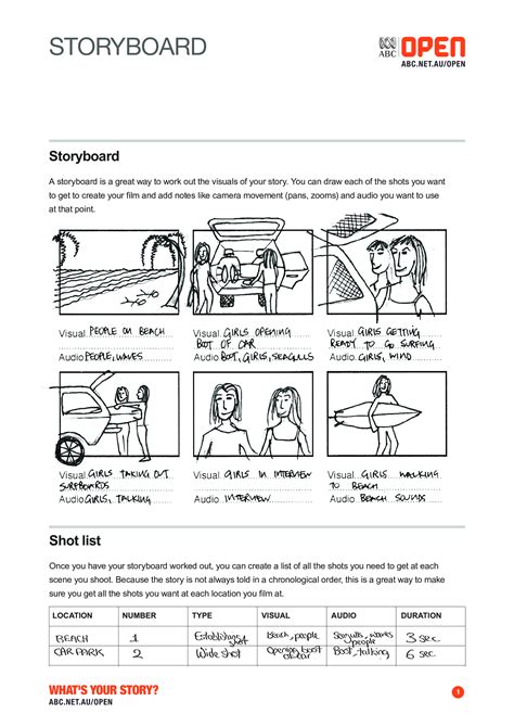 sample storyboard template  film  video templates