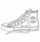 Converse Shoes Chucks Shoe Coloring Pages Color Printable Drawing Visit Chuck sketch template