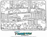 Town Coloring 69kb sketch template