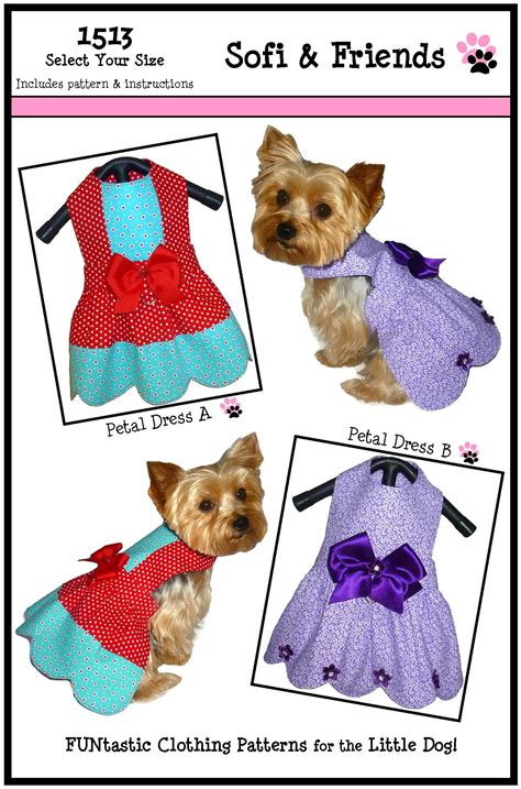 petal dog dress sewing pattern  dog clothes patterns etsy dog