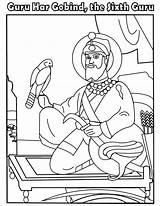 Coloring Sikh Nanak Gobind sketch template