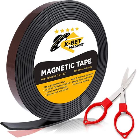 magnetic tape extra strong premium grade magnet strips   adhesive backing home tech