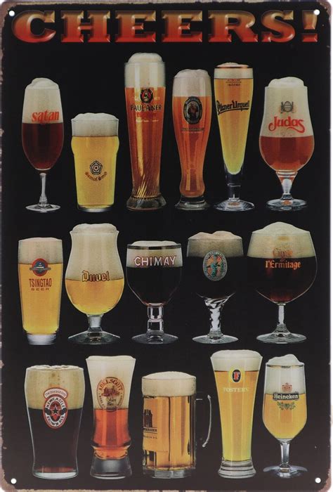 wandbord cheers bier merk beer retro wanddecoratie reclame bord bolcom