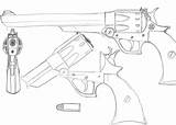 Revolver Colt Gun Pencel Colton sketch template