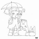 Totoro Coloring Pages Anime Neighbor Coloriage Kids Color Drawing Colouring Fantasy Children Small Film Ghibli Studio Kawaii Voisin Mon Choose sketch template