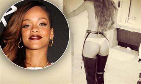 Rihanna Poses Naked Bar A White Thong To Show Off Her Custom Made Thigh