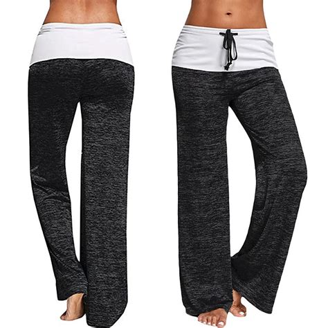 high waist pants patchwork leisure sports loose yoga pants women wide leg pants  yoga pants