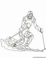 Downhill Olympic Skier sketch template