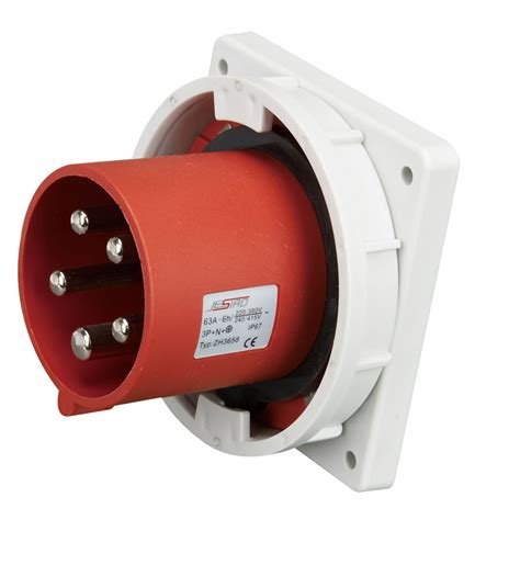 lewden   wall socket red surface mount socket  phase pm pne wire connectors