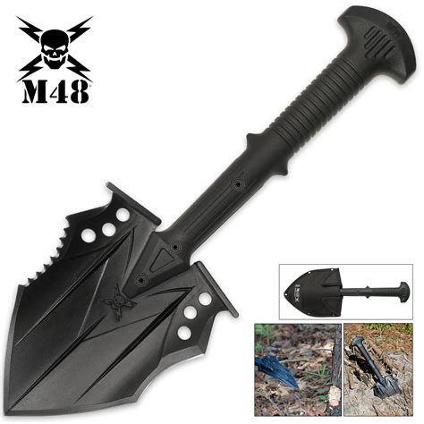 tactical shovel entrenchment tool  axe blade  sheath cutlery usa