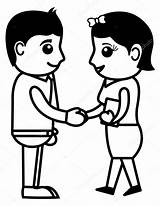 Hands Shaking Shake Hand Girl Boy Drawing Cartoon Handshake Stock Getdrawings sketch template